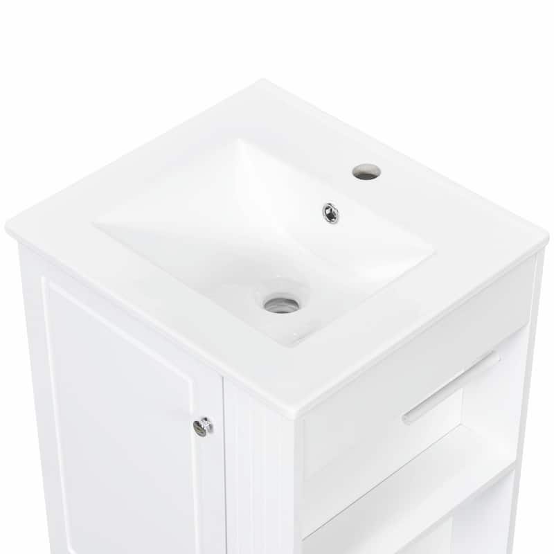 20" Freestanding Bathroom Vanity with Ceramic Sink