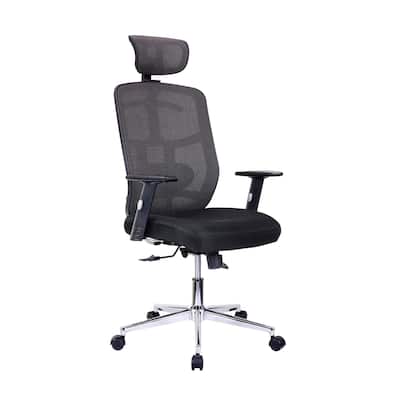 3.5' Black High Back Executive Mesh Office Chair Arms Lumbar Support