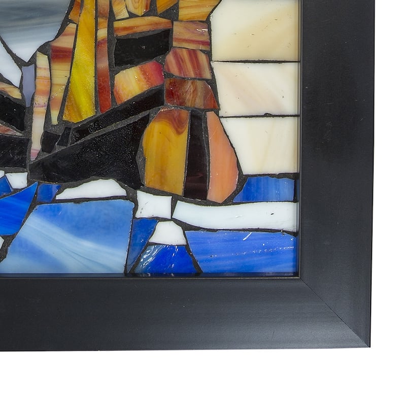 Sailboat Mosaic Art Glass Wall Panel