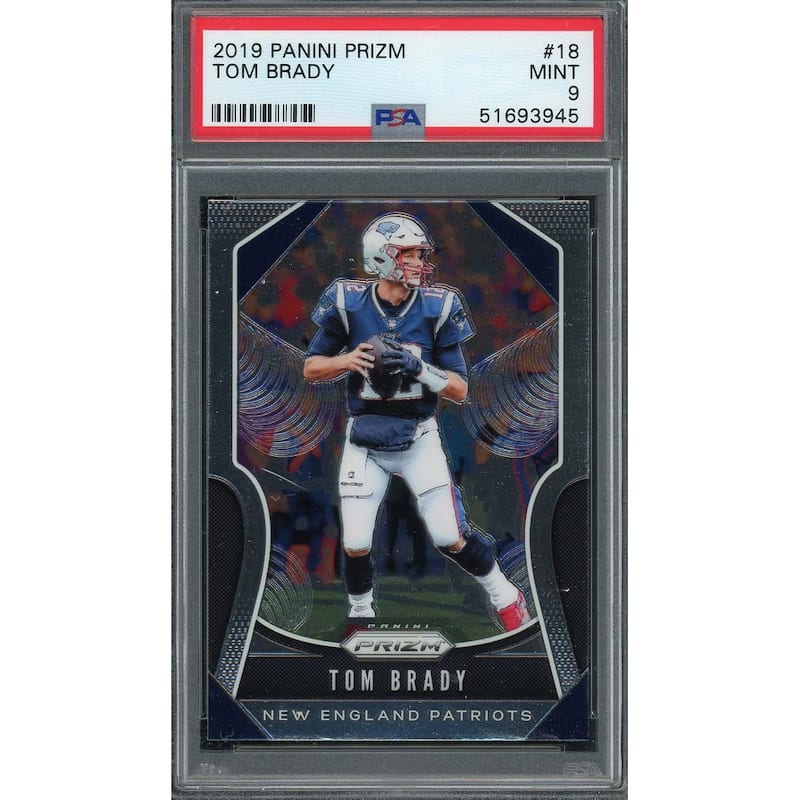 Tom Brady 2019 Panini Prizm Football Card #18 Graded PSA 9 MINT - 8'6" x 11'6"