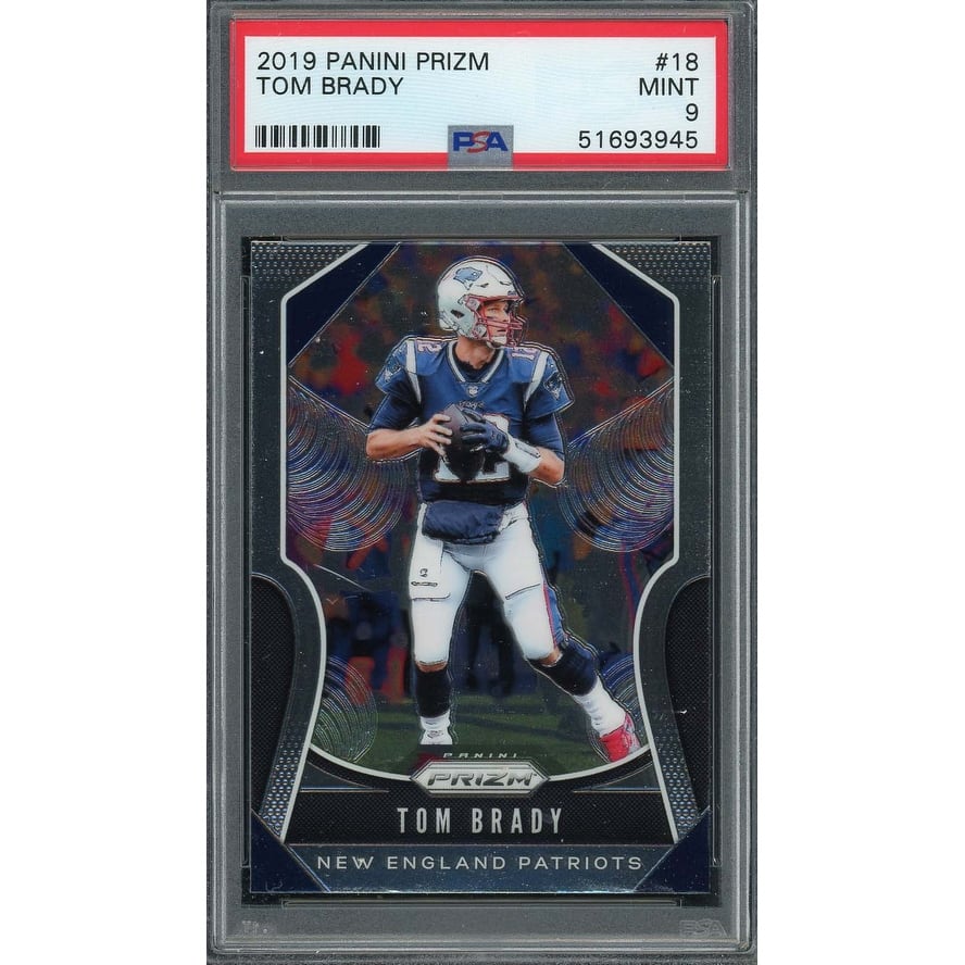 Tom Brady 2019 Panini Prizm Football Card #18 Graded PSA 9 MINT - 8'6" x 11'6"
