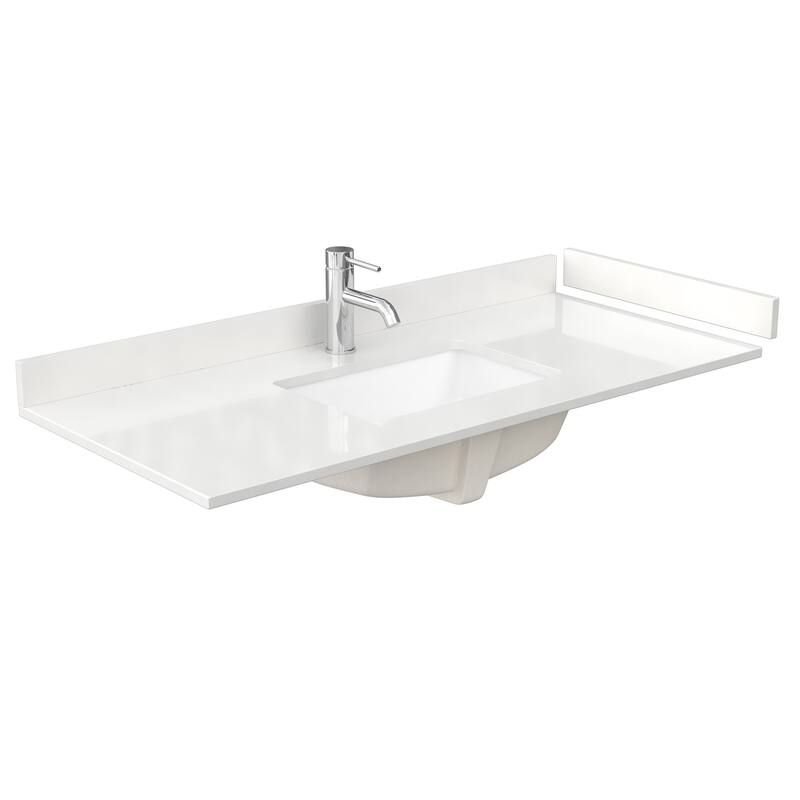 Strada 48-inch Single Vanity, Quartz Top, 46-inch Mirror