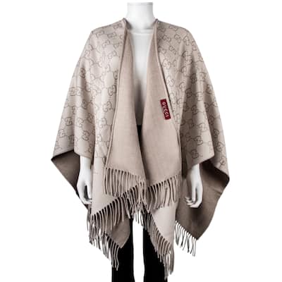 Gucci GG Jacquard Wool Cape