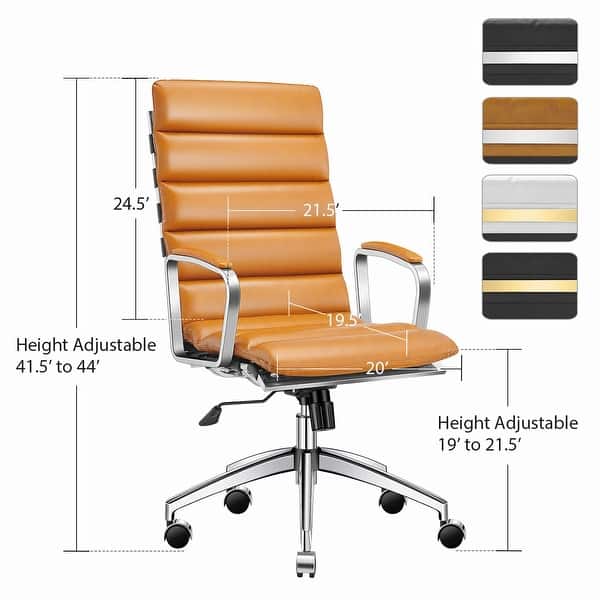 LUXMOD® Office Chair Faux Leather Gold Frame Adjustable and Swivel