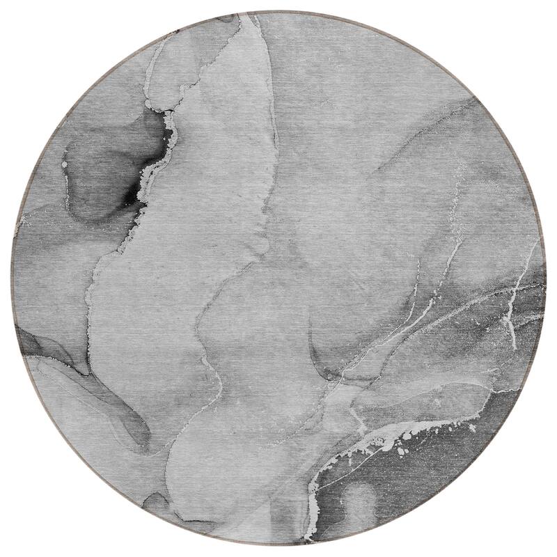 Machine Washable Indoor/ Outdoor Abstract Chantille Rug