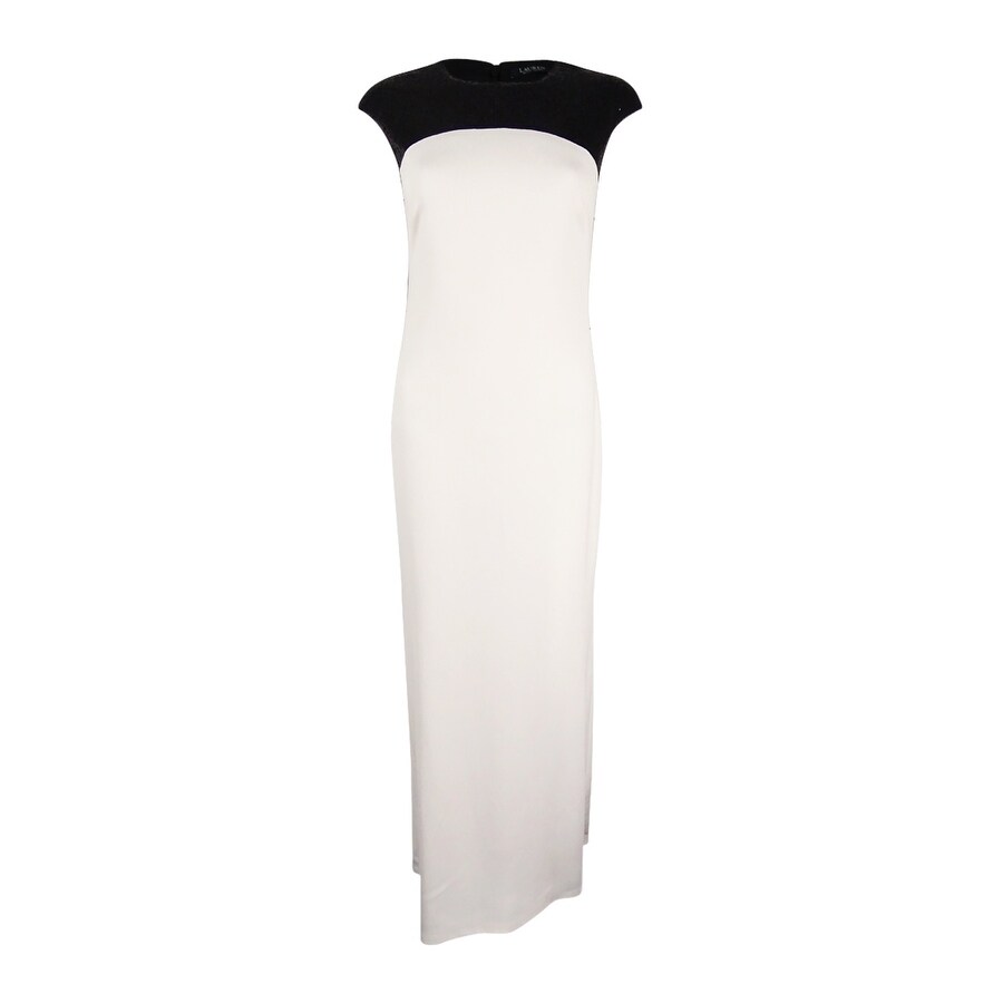 ralph lauren black and white gown