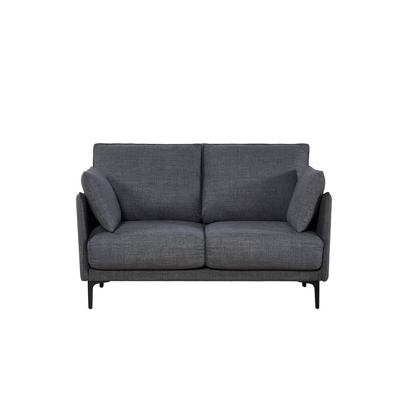Grey Fabric 2 Seater Sofa with High Density Foam, 53x33x33 inches