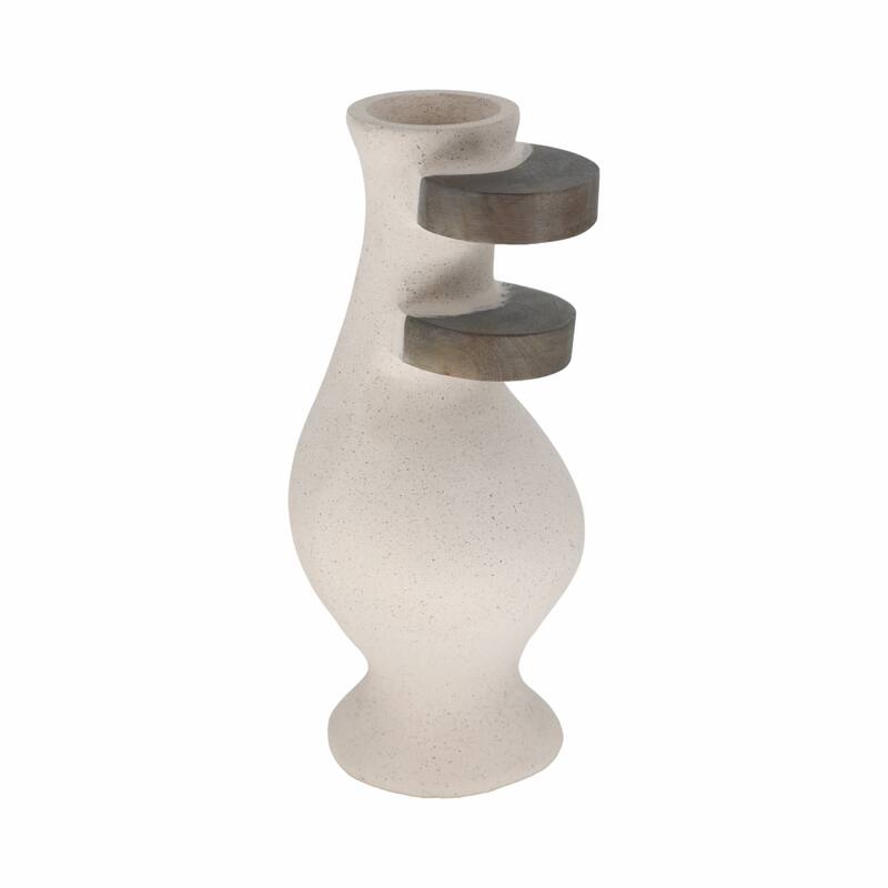 Sagebrook Home Ecomix Ivory Cylinder Textured Abstract Vase