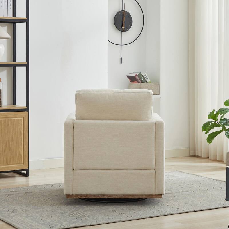 30.7"W Square Swivel Accent Chair, 360° Club Lounge Armchair