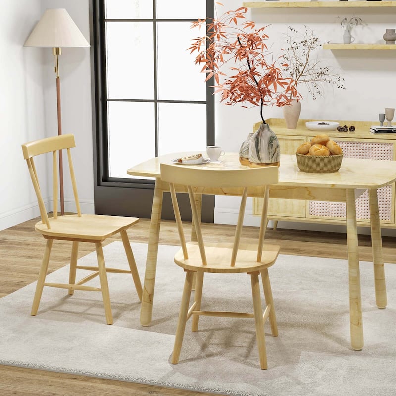 Costway Dining Chairs Set of 2 Windsor Chairs Wood Armless Chairs with - See Details