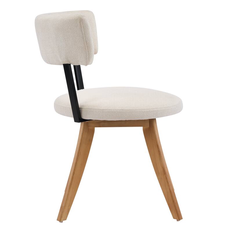 Christopher Knight Home - Modern Upholstered Rubber Wood Dining Chairs with Curved Back