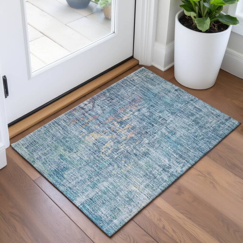 Premium Washable Super Soft Modern Ombre Mayfield Rug - Blue - 1'8" x 2'6"