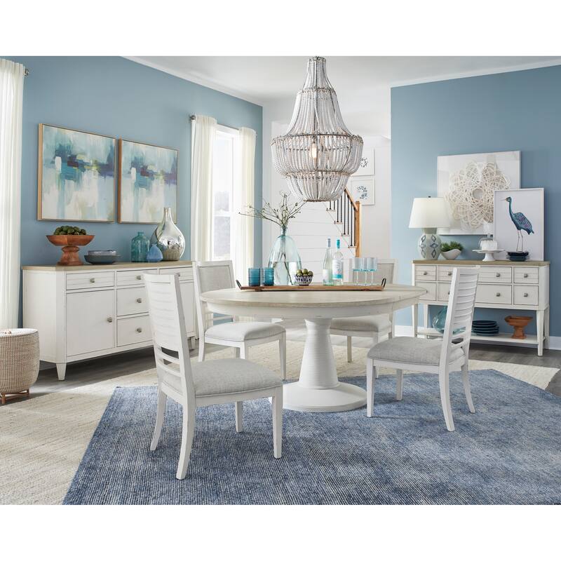 Salt Life Home Echo Isles Sea Pearl And Driftwood Upholstered Side Chair Two Pack - 20.13''W x 25.13''D x 38''H