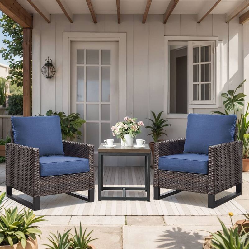 Gymojoy 24"x22"x6" Patio Thick Cushions & Pillows Set - Deep Seat Indoor/Outdoor Water & Fade Resistant