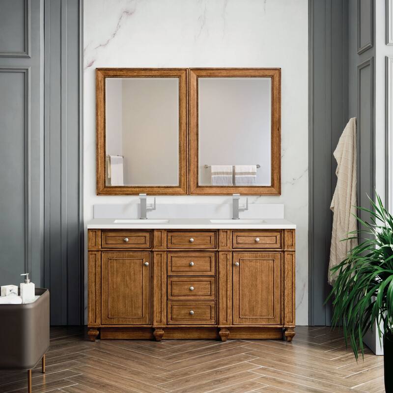 James Martin Vanities 157-V60D-1WZ Bristol 60" Double Basin Walnut