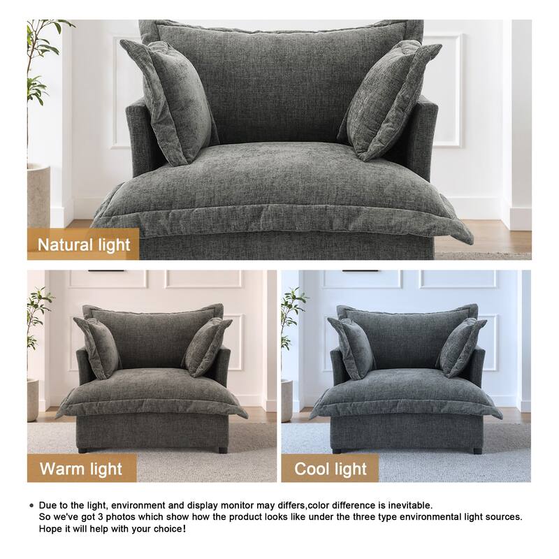 Upholstered Chenille Arm Club Chair Cloud corner cahir