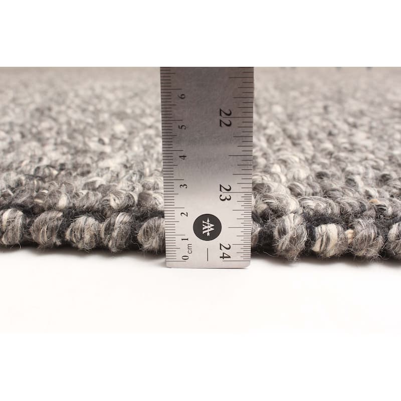 ECARPETGALLERY Braid weave Sienna Dark Grey Wool Rug - 5'3 x 7'8