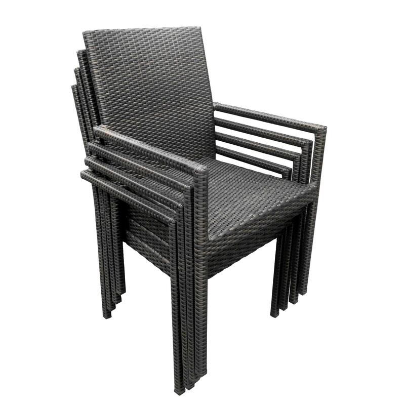 Dining Armchairs Set of 2 for Patio or Outdoor Seating, Wicker Construction - 22