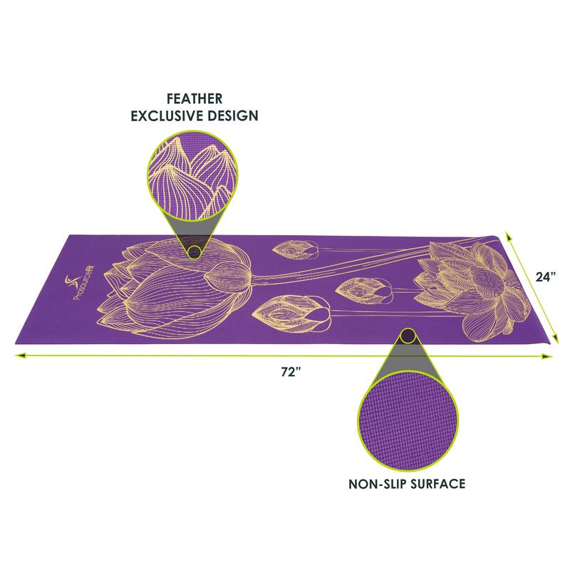 ProsourceFit Printed Yoga Mat, 3/16-in (5mm) - Gold