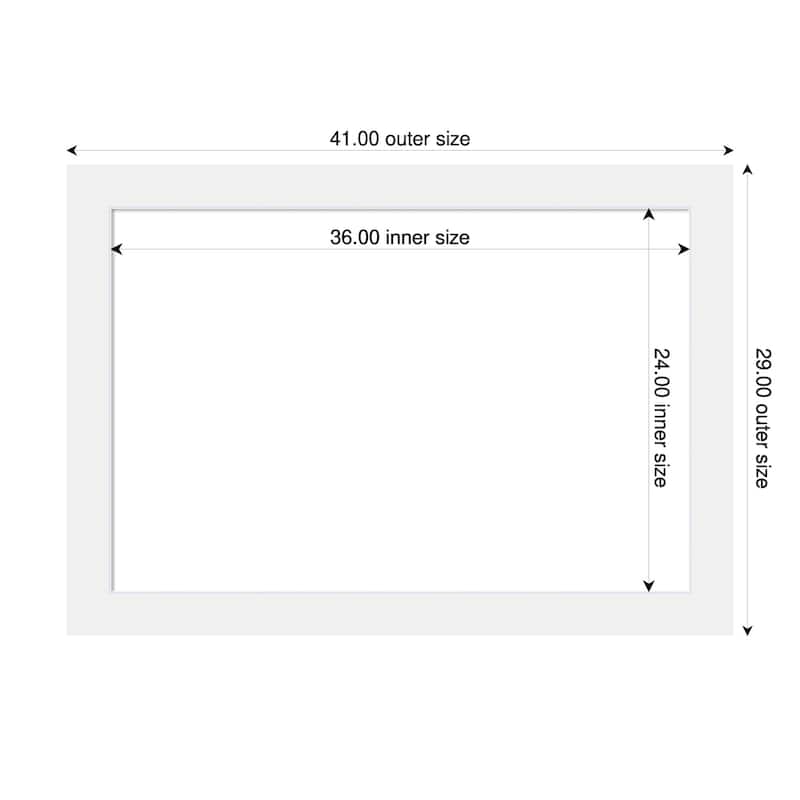 Amanti Art Corvino Black Framed Dry Erase Magnetic Board - 41 x 29 in - Corvino White