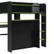 preview thumbnail 26 of 43, Full Size Wood Bunk Bed with Height-Adjustable Desk, Wardrobe, Ample Storage Space and RGB Light