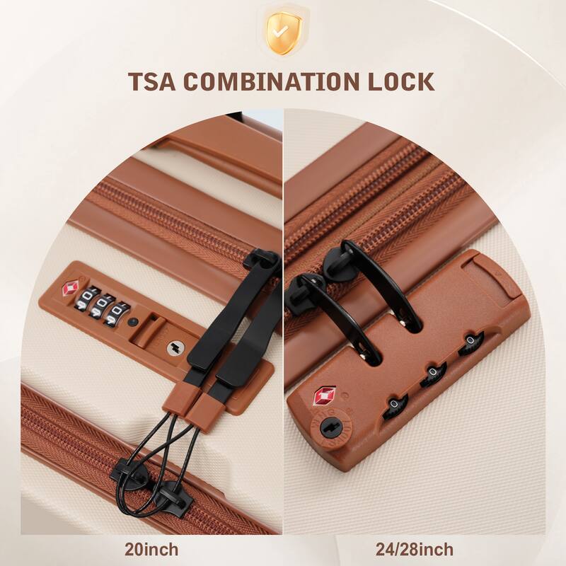 Luggage Sets 5 Piece with Front Opening, Hardside Expandable Carry On Suitcase Set with Double Spinner Wheel with USB Port