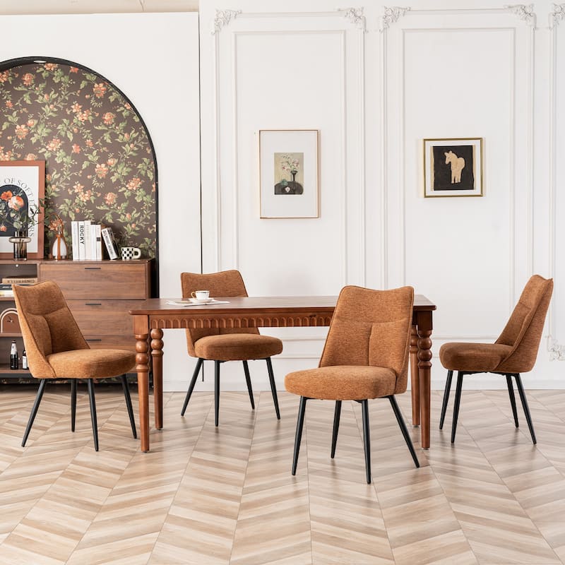 Modern Upholstered Fabric Kitchen & Dining Room Chairs Set of 2