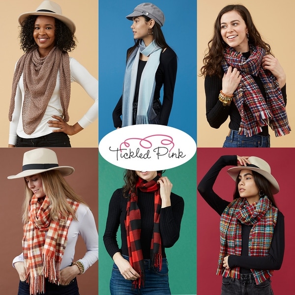 Tickled Pink White Fall Cowboy Scarf. Opens flyout.