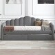 preview thumbnail 3 of 37, Velvet Twin Daybed with Storage Drawers and USB Ports, Upholstered Sofa Bed