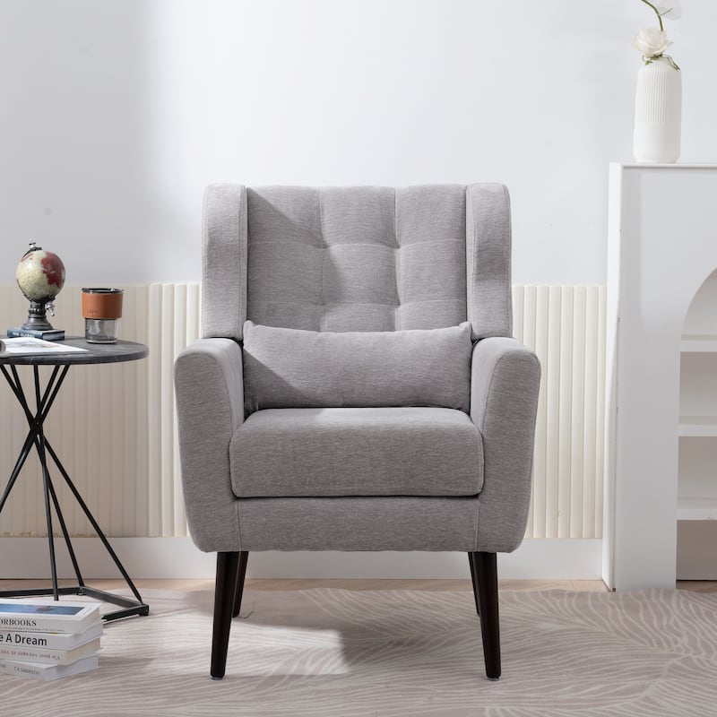 Grey 24.21" Button Tufted Arm Chair