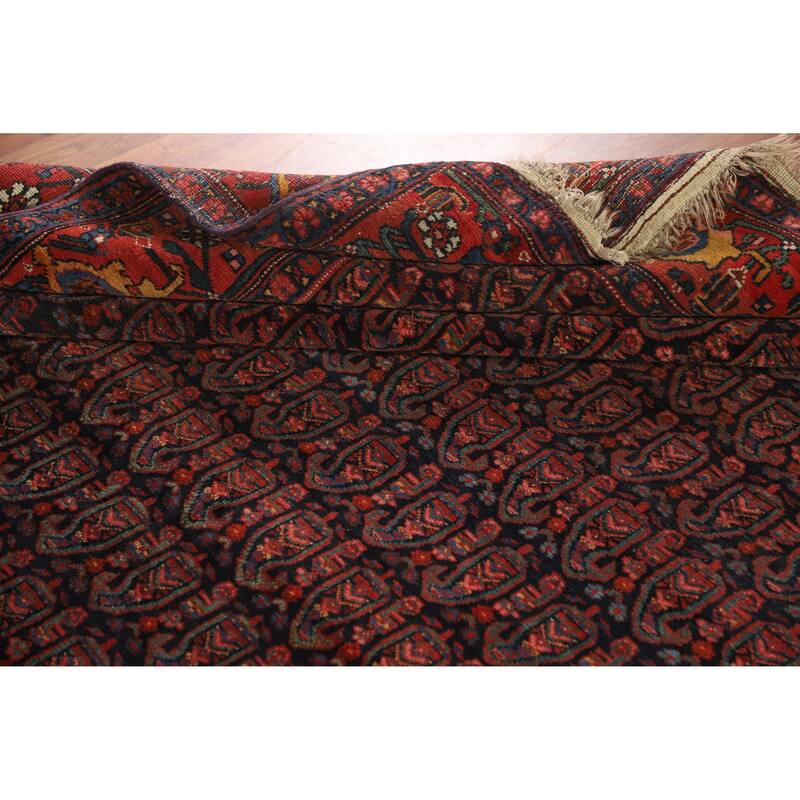 Hand Knotted Oriental 100% Wool Carpet Traditional All-Over Navy Blue & Blues Bidjar Area Rug - 17' 8'' X 6' 9''