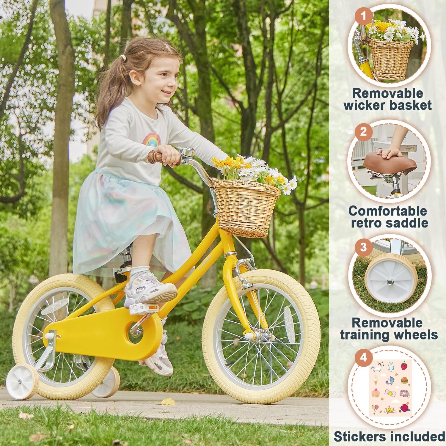 14 inch girl store bike with basket