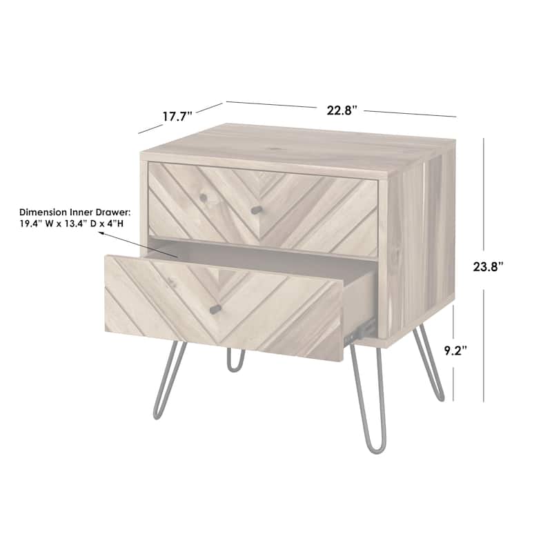 Lifestorey Alexandria 2-Drawer Nightstand