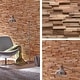 preview thumbnail 6 of 6, Wall!Supply 0.79 in. x 7.09 in. x 19.49 in UltraWood Teak Firenze Jointless Z-shape Interlocking (10-Pack)