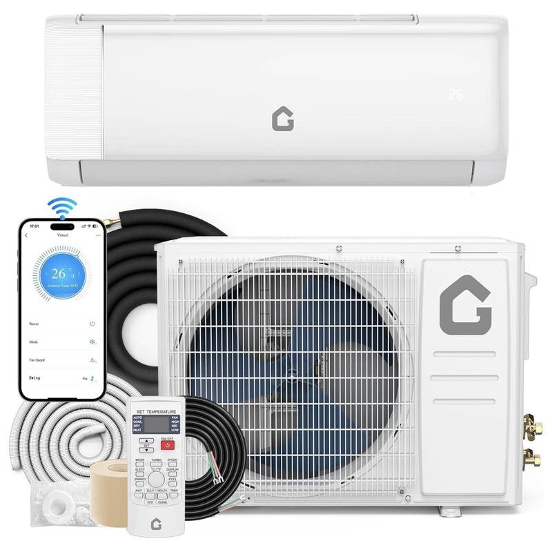 18000 BTU Mini Split Air Conditioner & Heater, WiFi Enabled - N/A - White