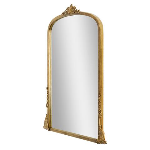 Head West Arch Antique Gold Ornate Metal Accent Wall Mirror - N/A