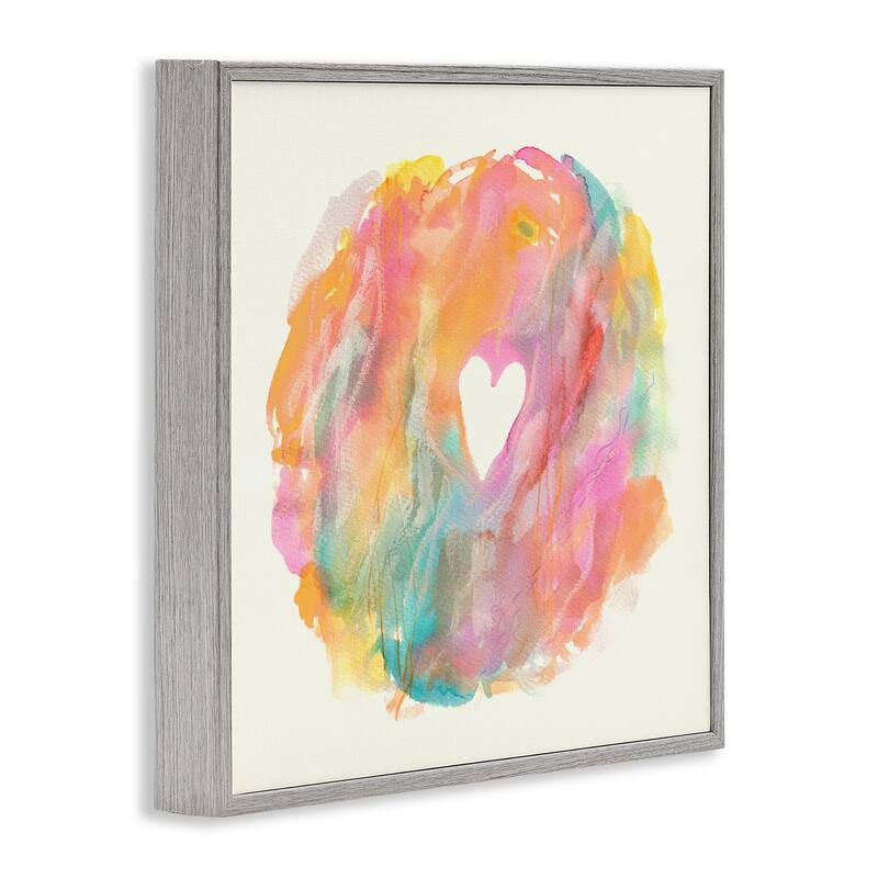 Stupell Abstract Heart Shape Fluid Mixed Pastels Painting Framed Wall Art, Design by Elvira Errico - Multi