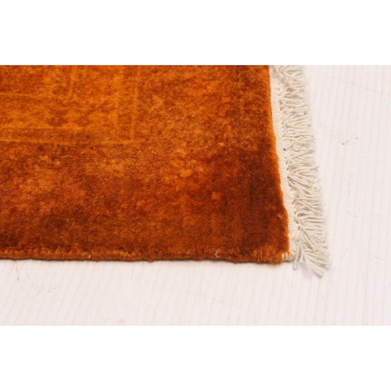 ECARPETGALLERY Hand-knotted Vibrance Orange Wool Rug - 6'1 x 8'9