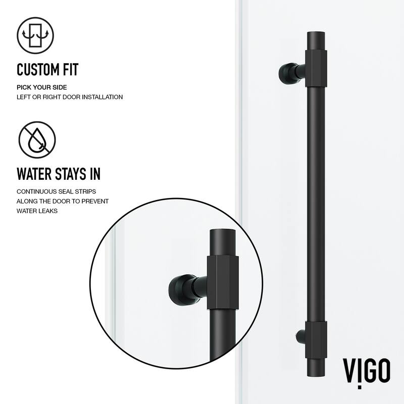 VIGO Elan Hart Frameless Sliding Shower Door