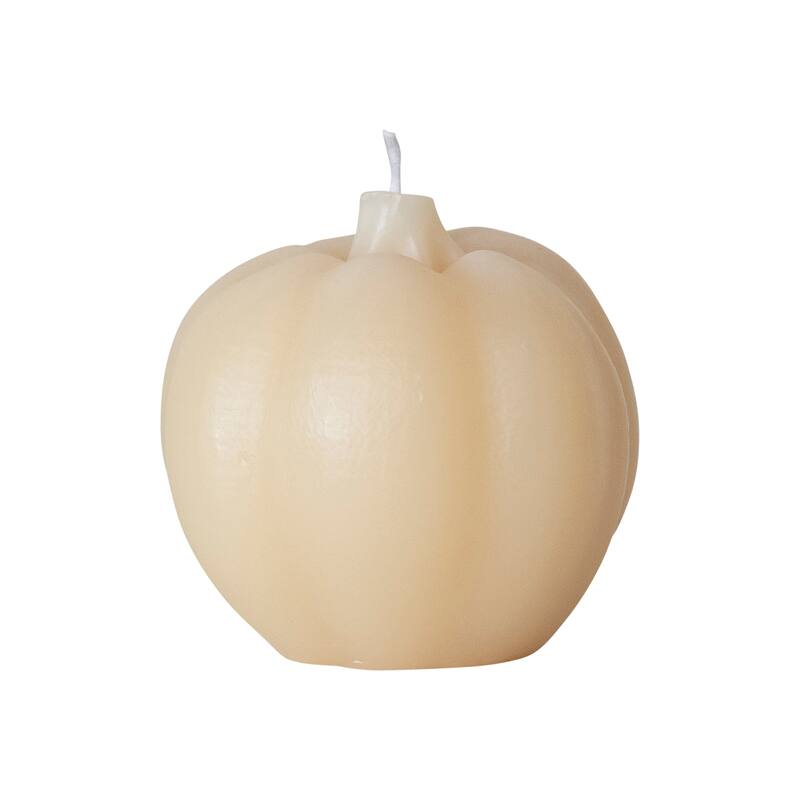 Organic Unscented Pumpkin Shaped Candle - Cream