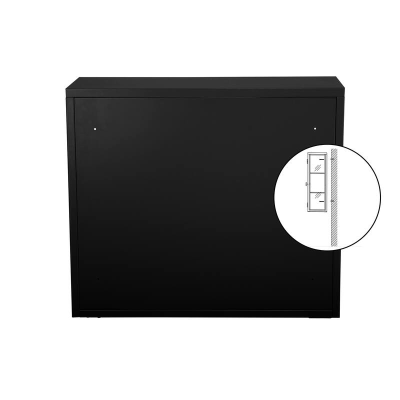 Double Glass Door Wall With Detachable Shelves Bed Bath