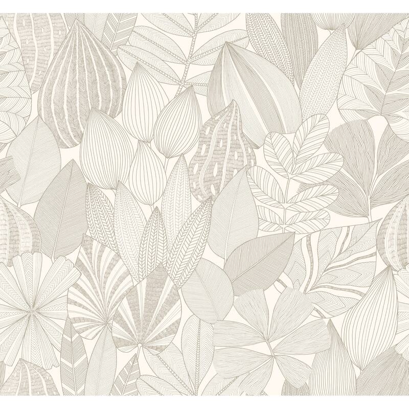 A-Street Prints Mathias Taupe Botanical Wallpaper