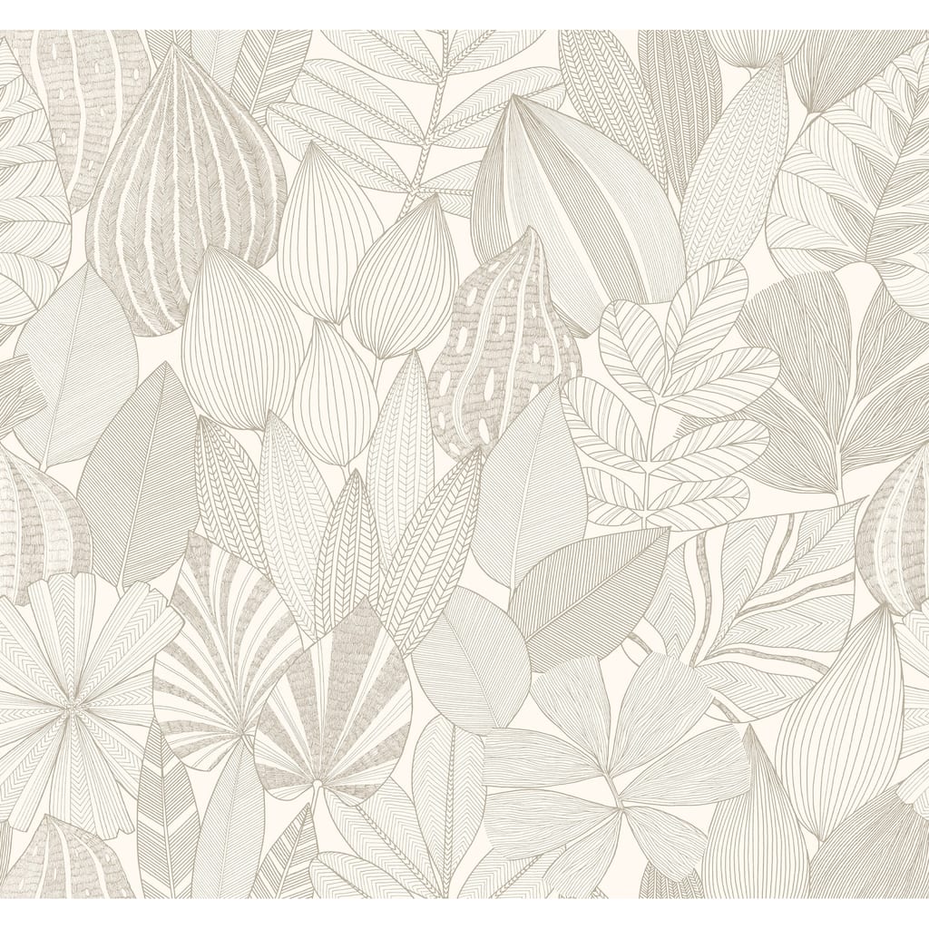 A-Street Prints Mathias Taupe Botanical Wallpaper