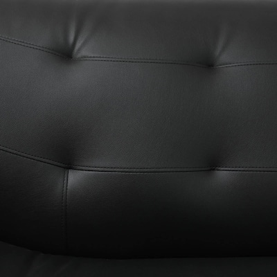 Black Faux leather 1 Seat Living Room Sofa