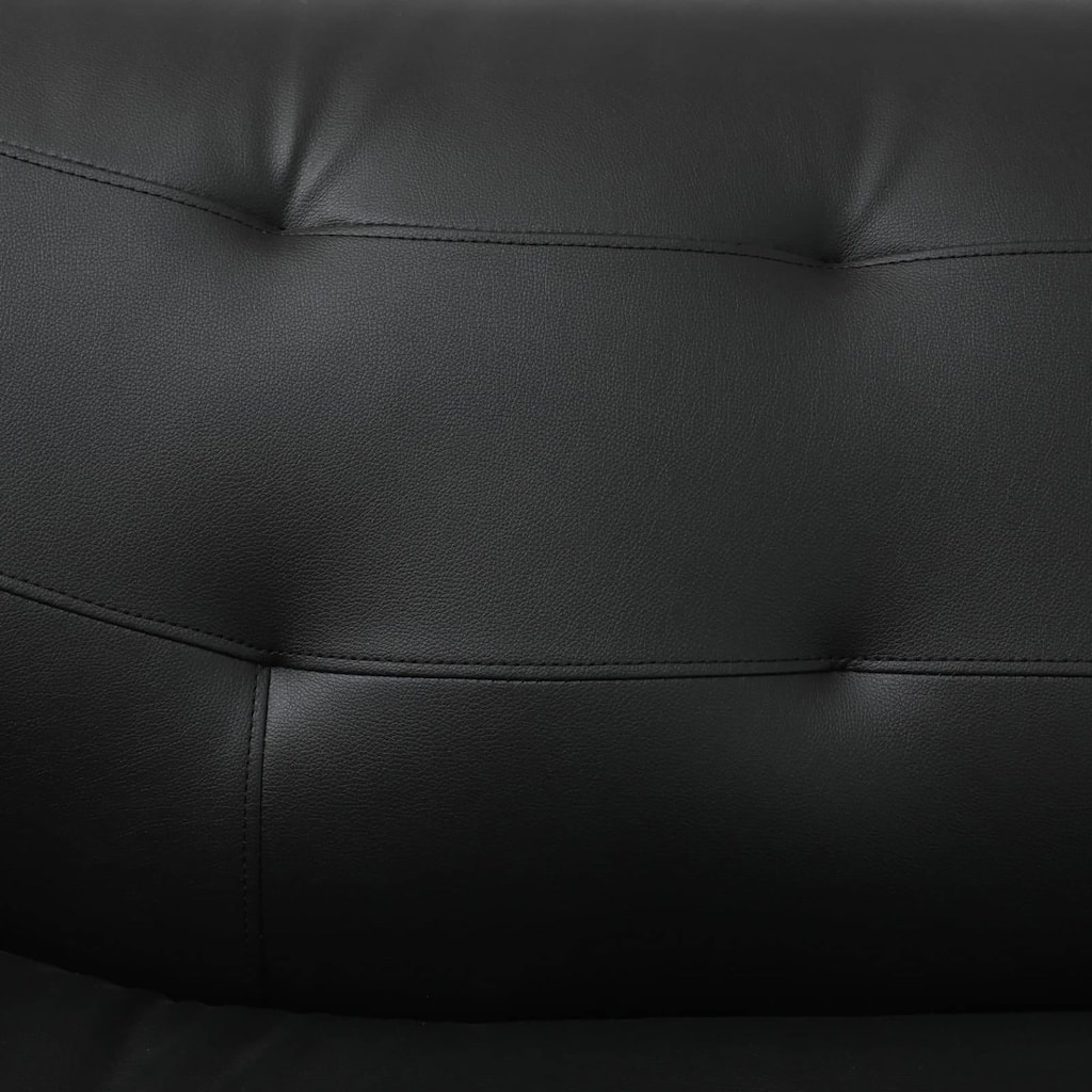 Black Faux leather 1 Seat Living Room Sofa