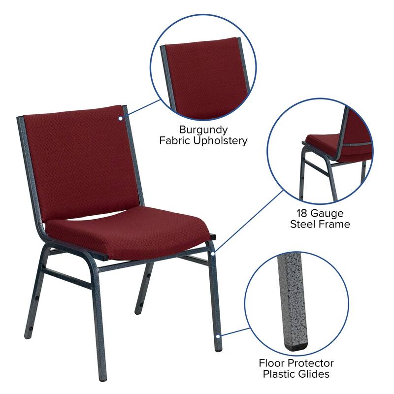 4 Pack Heavy Duty Stack Chair - 21"D x 19.75"W x 31.25"H