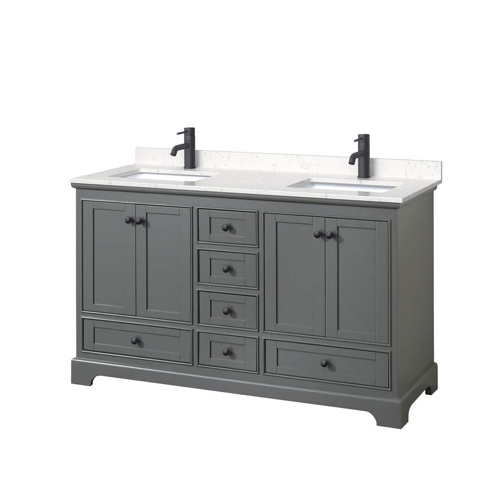 Wyndham Collection Deborah 60" Free Standing Double Basin Vanity Set