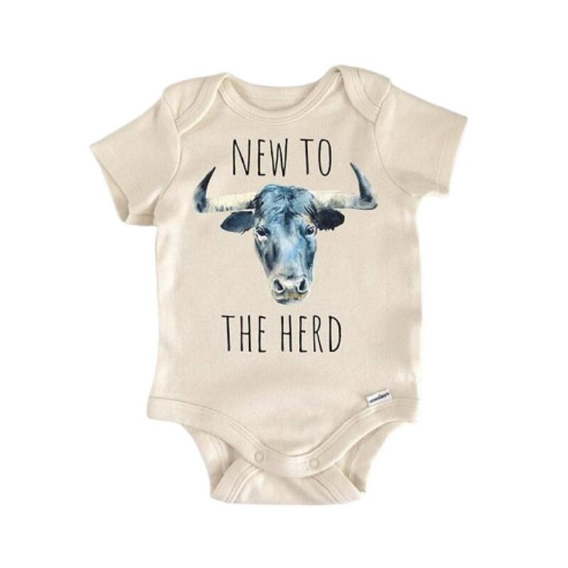 Cow Bull Farm Herd - Baby Boy Girl Clothes Infant - White - 3-6M