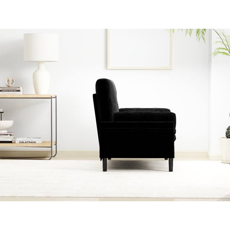 Roomfitters, Corduroy 2-Seater Sofa Sleeper, Convertible Loveseat with Recline Function and Armrests, Modern Small Sofa Bed