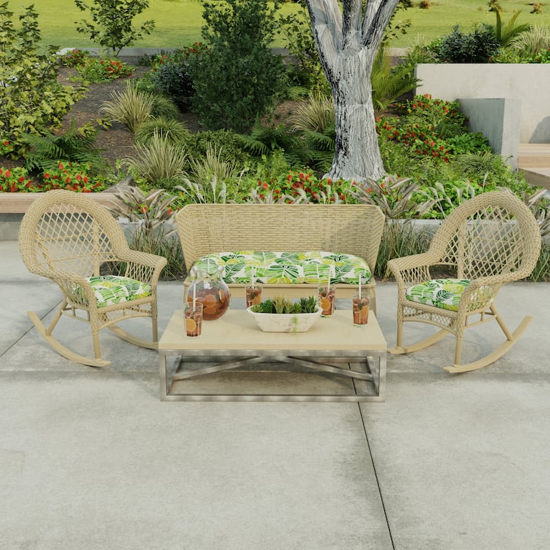 Outdoor Wicker Cushion Set for Bench and 2 Seats - 18'' L x 44'' W x 4'' H